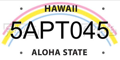 5APT045 Hawaii License Plate