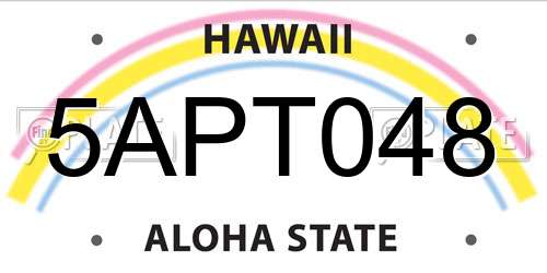 5APT048 Hawaii License Plate