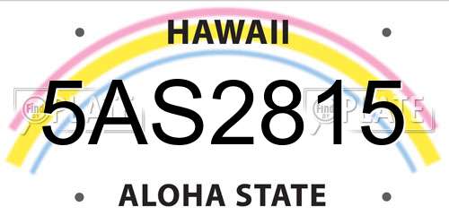 5AS2815 Hawaii License Plate