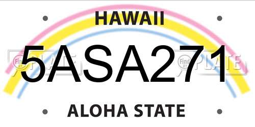 5ASA271 Hawaii License Plate