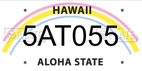 5AT055 Hawaii License Plate