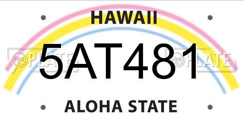5AT481 Hawaii License Plate
