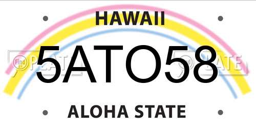 5ATO58 Hawaii License Plate