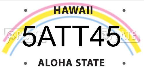 5ATT45 Hawaii License Plate