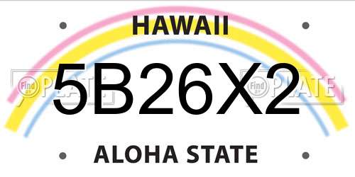 5B26X2 Hawaii License Plate