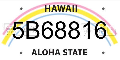 5B68816 Hawaii License Plate