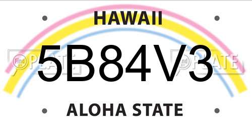 5B84V3 Hawaii License Plate