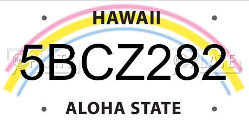 5BCZ282 Hawaii License Plate