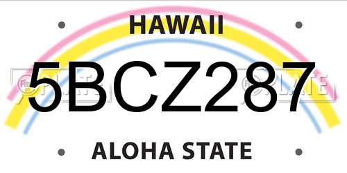 5BCZ287 Hawaii License Plate