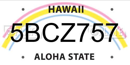 5BCZ757 Hawaii License Plate