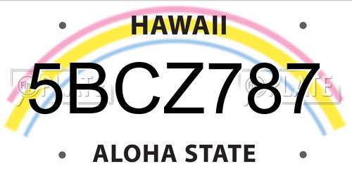 5BCZ787 Hawaii License Plate