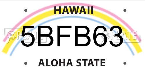 5BFB63 Hawaii License Plate