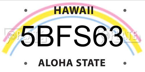 5BFS63 Hawaii License Plate