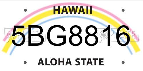 5BG8816 Hawaii License Plate