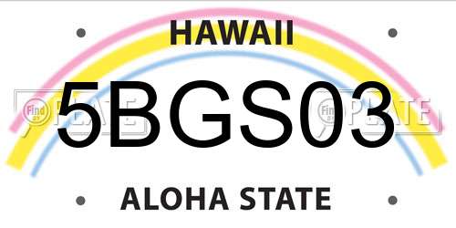 5BGS03 Hawaii License Plate