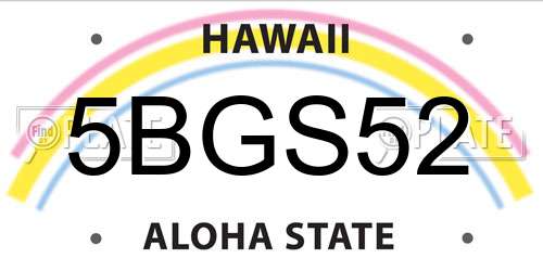 5BGS52 Hawaii License Plate