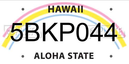 5BKP044 Hawaii License Plate