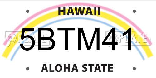 5BTM41 Hawaii License Plate