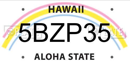 5BZP35 Hawaii License Plate