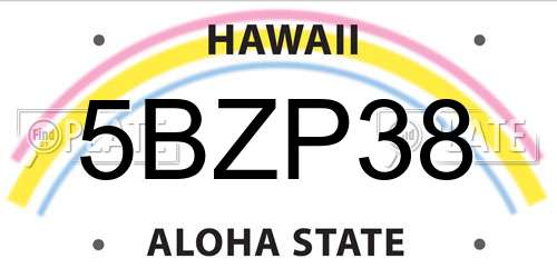 5BZP38 Hawaii License Plate