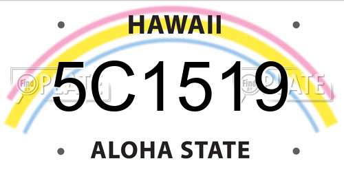 5C1519 Hawaii License Plate