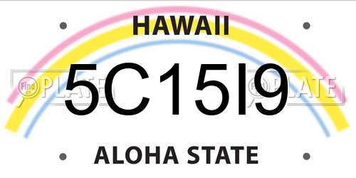 5C15I9 Hawaii License Plate