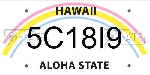 5C18I9 Hawaii License Plate