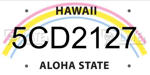 5CD2127 Hawaii License Plate