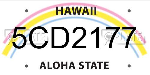 5CD2177 Hawaii License Plate