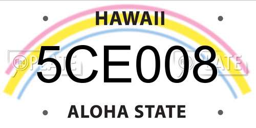 5CE008 Hawaii License Plate