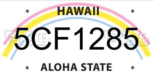 5CF1285 Hawaii License Plate