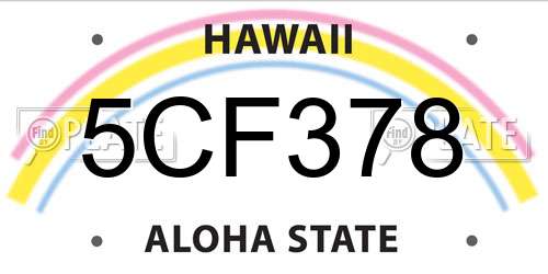 5CF378 Hawaii License Plate