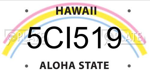 5CI519 Hawaii License Plate