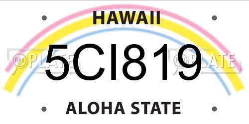 5CI819 Hawaii License Plate