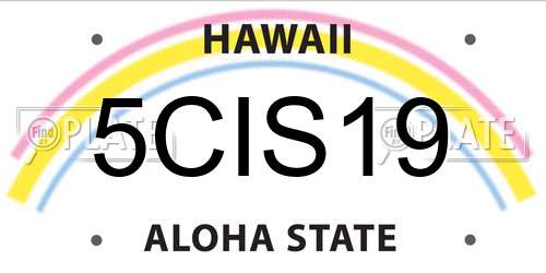 5CIS19 Hawaii License Plate