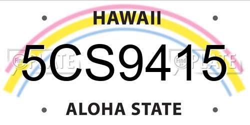 5CS9415 Hawaii License Plate