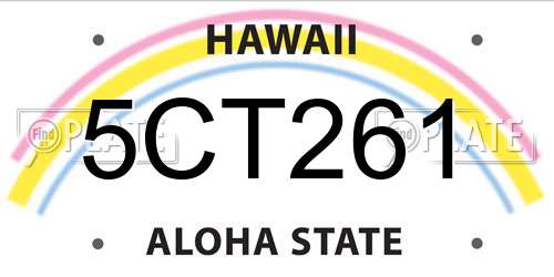 5CT261 Hawaii License Plate