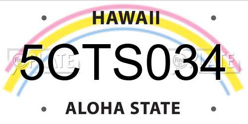 5CTS034 Hawaii License Plate