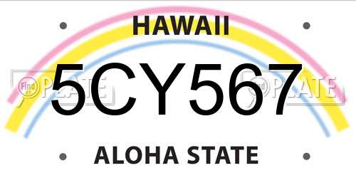 5CY567 Hawaii License Plate