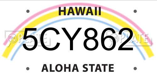 5CY862 Hawaii License Plate