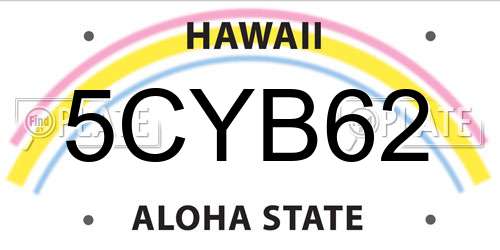 5CYB62 Hawaii License Plate