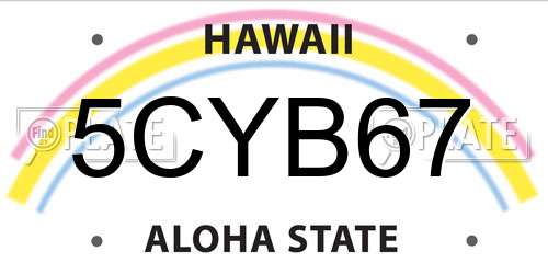 5CYB67 Hawaii License Plate