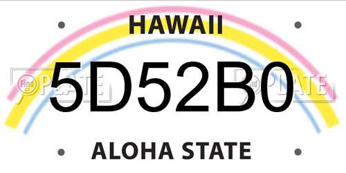 5D52B0 Hawaii License Plate