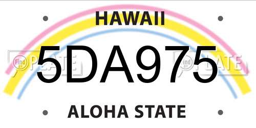 5DA975 Hawaii License Plate