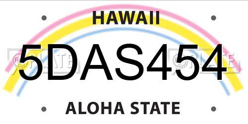 5DAS454 Hawaii License Plate