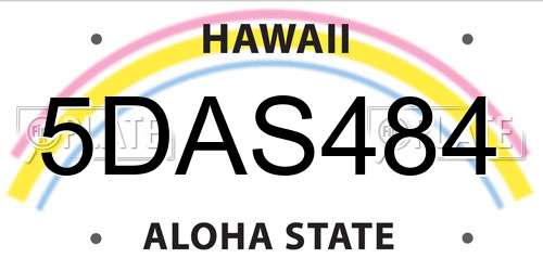 5DAS484 Hawaii License Plate