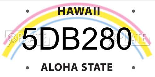 5DB280 Hawaii License Plate