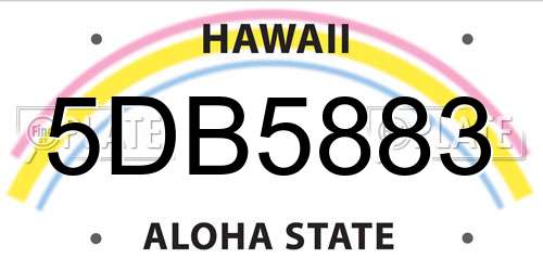 5DB5883 Hawaii License Plate