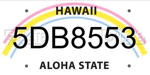 5DB8553 Hawaii License Plate