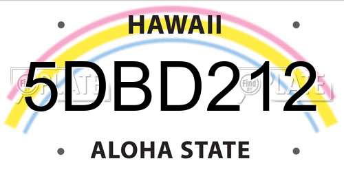 5DBD212 Hawaii License Plate